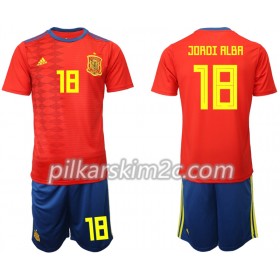 Koszulka Hiszpania JORDI ALBA 18 Dziecięca Główna Koszulki Piłkarskie 2019 Krótki Rękaw